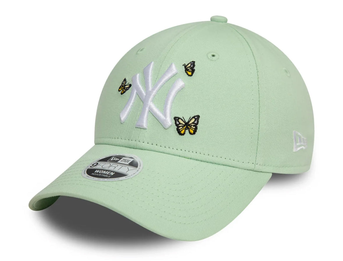 NEW YORK YANKEES WOMENS ICON PASTEL GREEN BUTTERFLY 9FORTY ADJUSTABLE CAP
