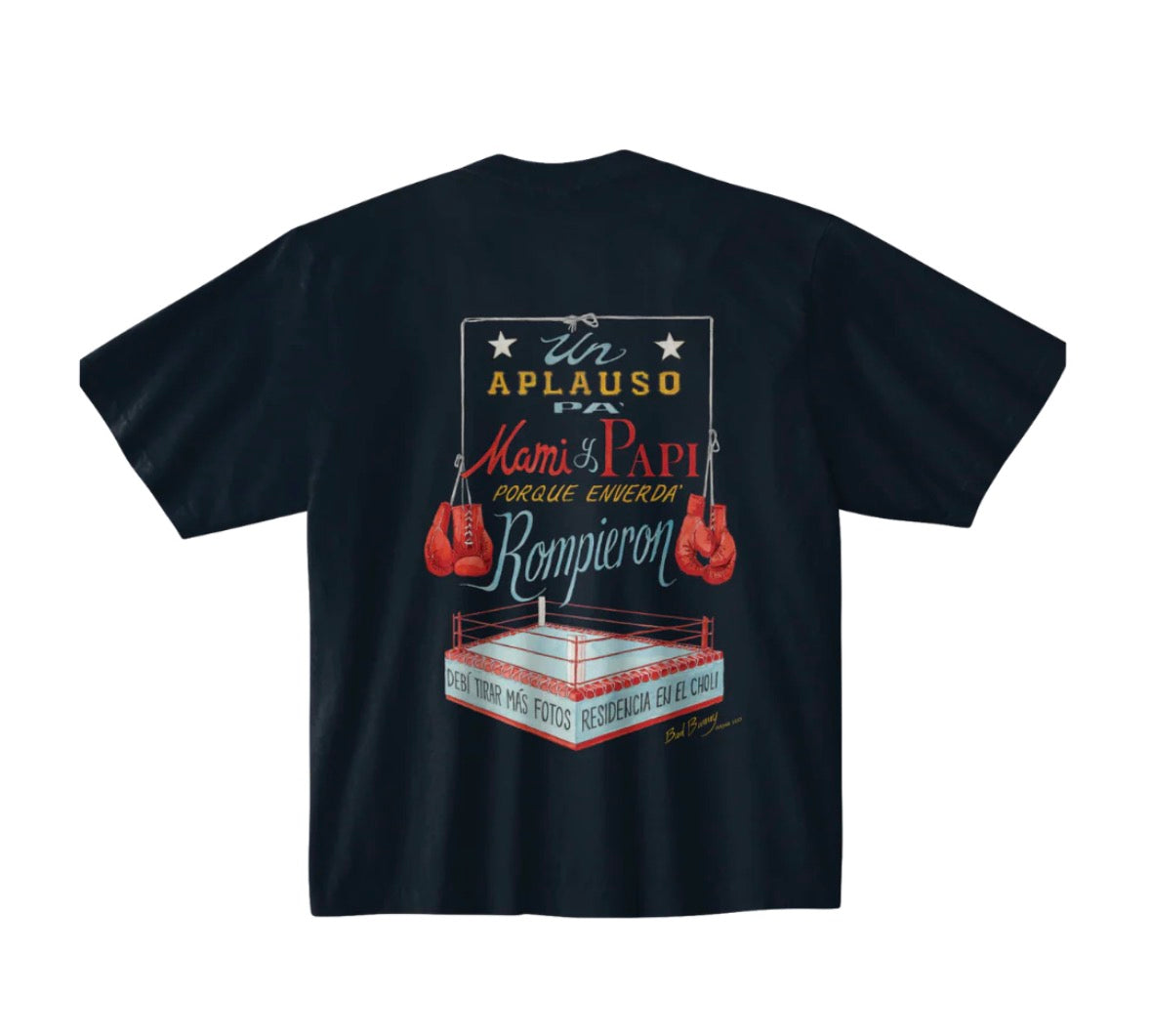Bad Bunny Boxing Ring Black Residencia Tee