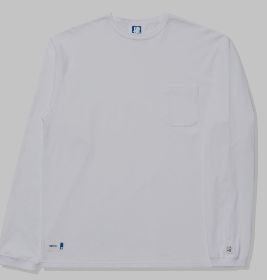 Undefeated Long Sleeve Pocket Tee White